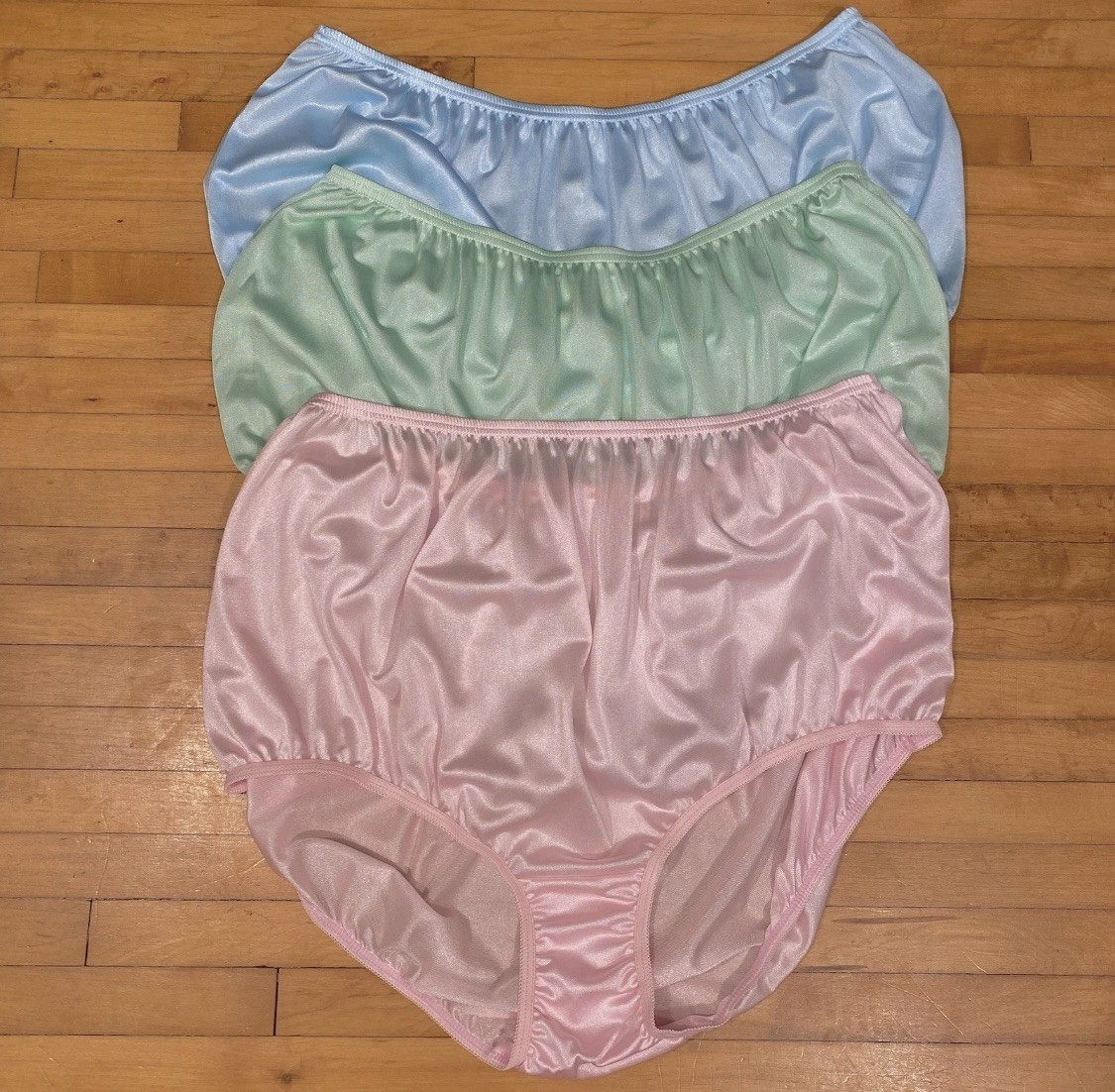 3 Pack ‘Plain Jane’ Panties Nylon Brief Panty Style 331 Teri Lingerie Sz 12