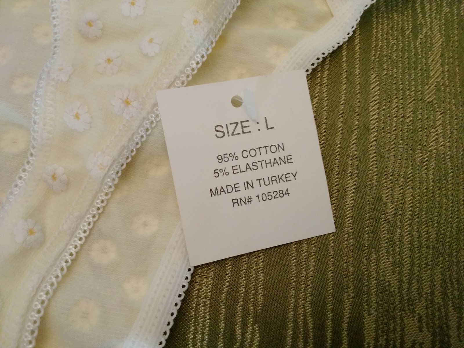 NWT Panties 2 PAIR THONGS Cotton Pink Yellow Size Large Popsi Double String