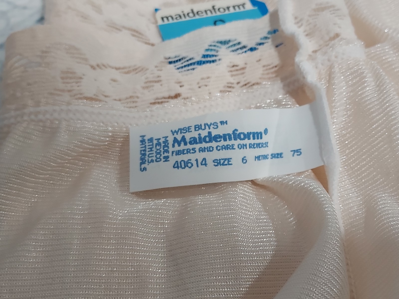 NOS Maidenform Sz 6 Granny Panties High Rise Lace Neutral Burlesque Wisebuys