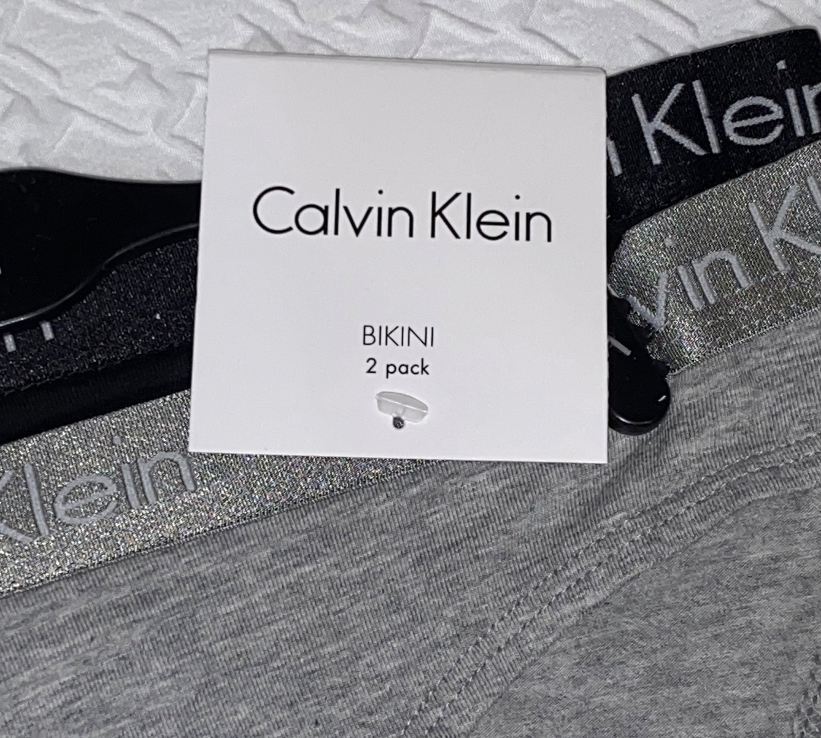 CALVIN KLEIN 2 Pack Cotton Stretch Black Grey Bikini Panty NEW Womens XS 4 XL 8