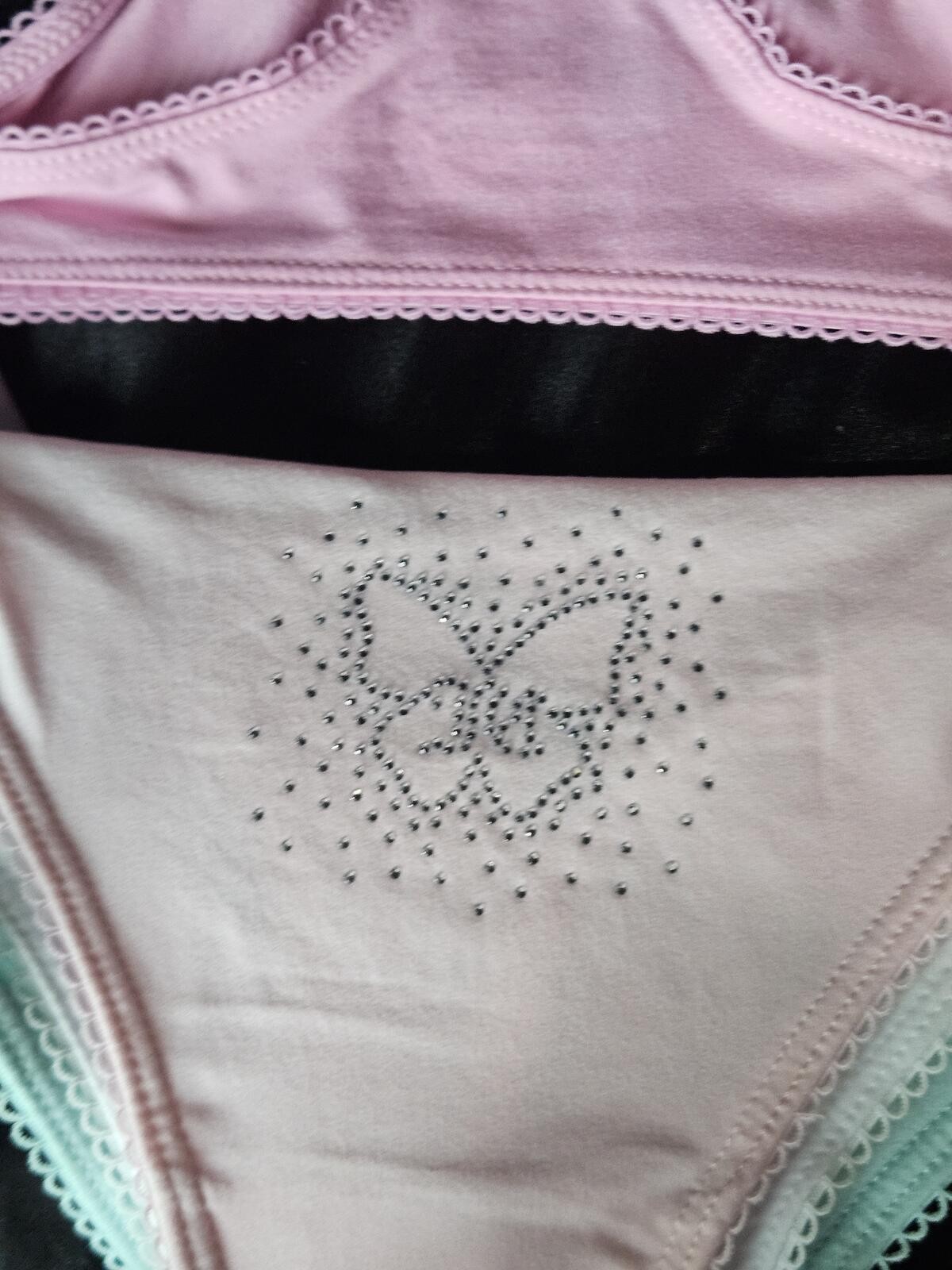 Juicy Couture 5 Pack Butterfly Rhinestone Thong Set Pastel Size Medium NWT E/26