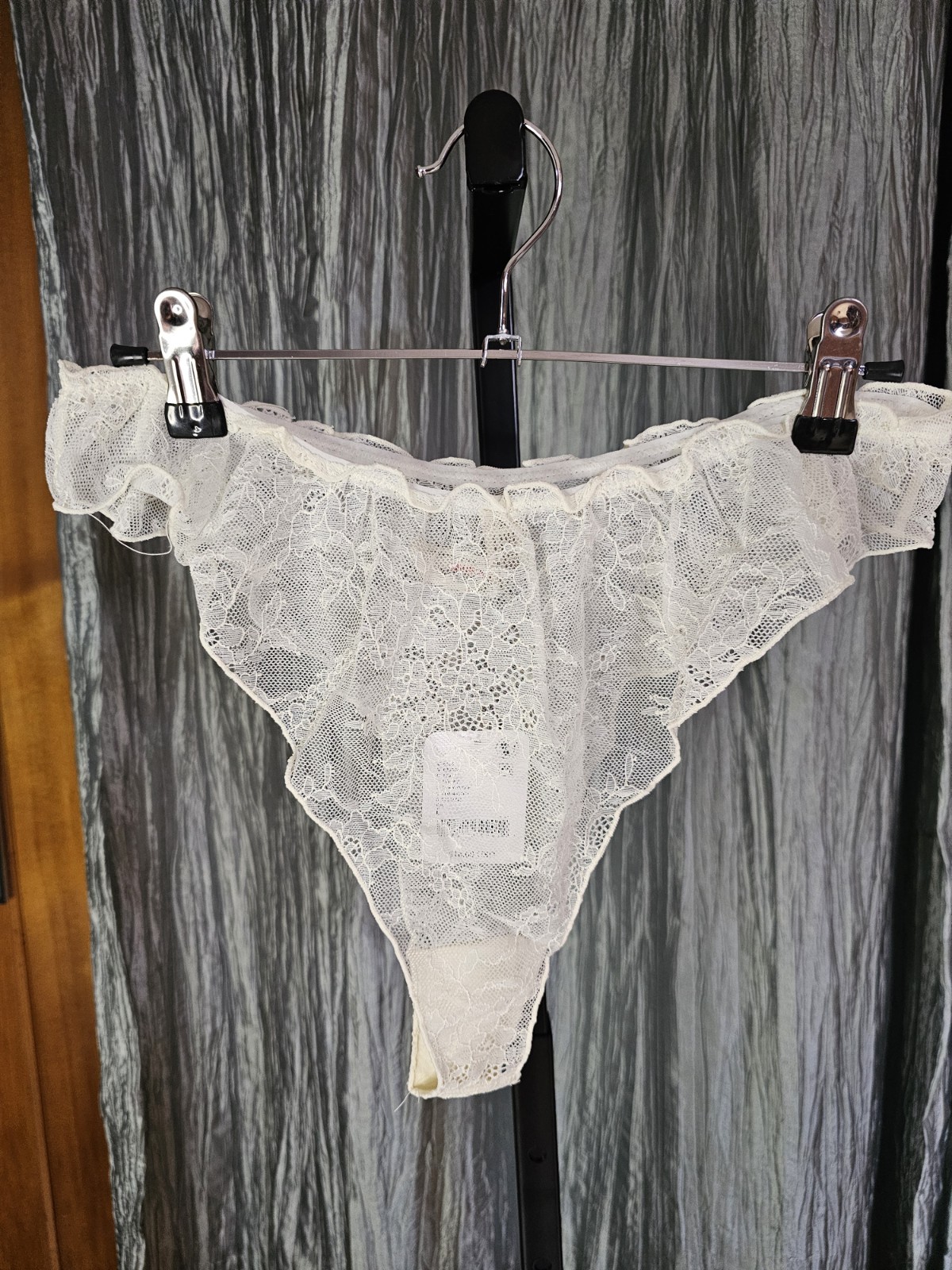 Free People Intimately Ivory Lace Thong Panty XLarge