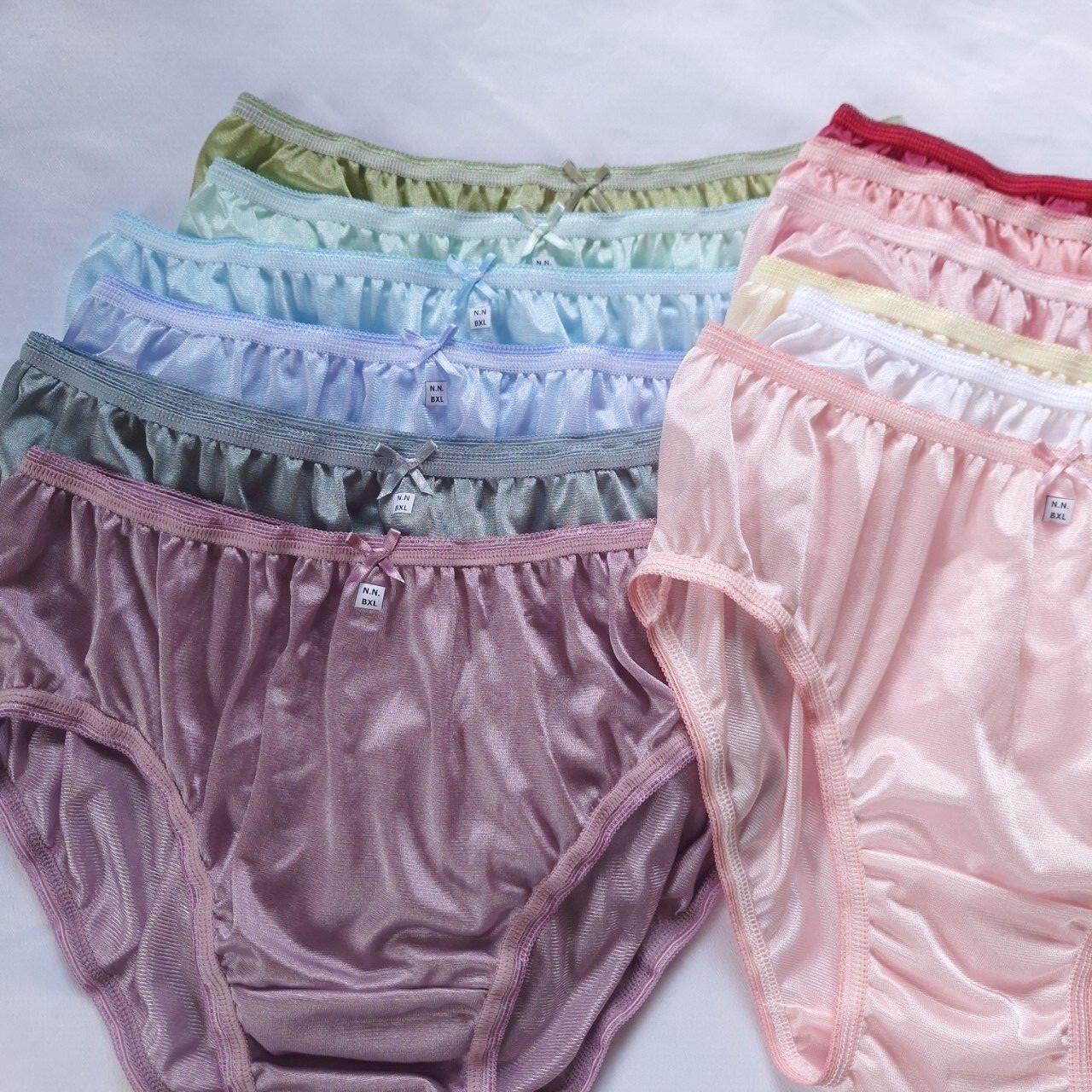 12pc XL Bikini Smooth Underwear Premium Nylon Woman Light Soft Silky Hip 38″-42″