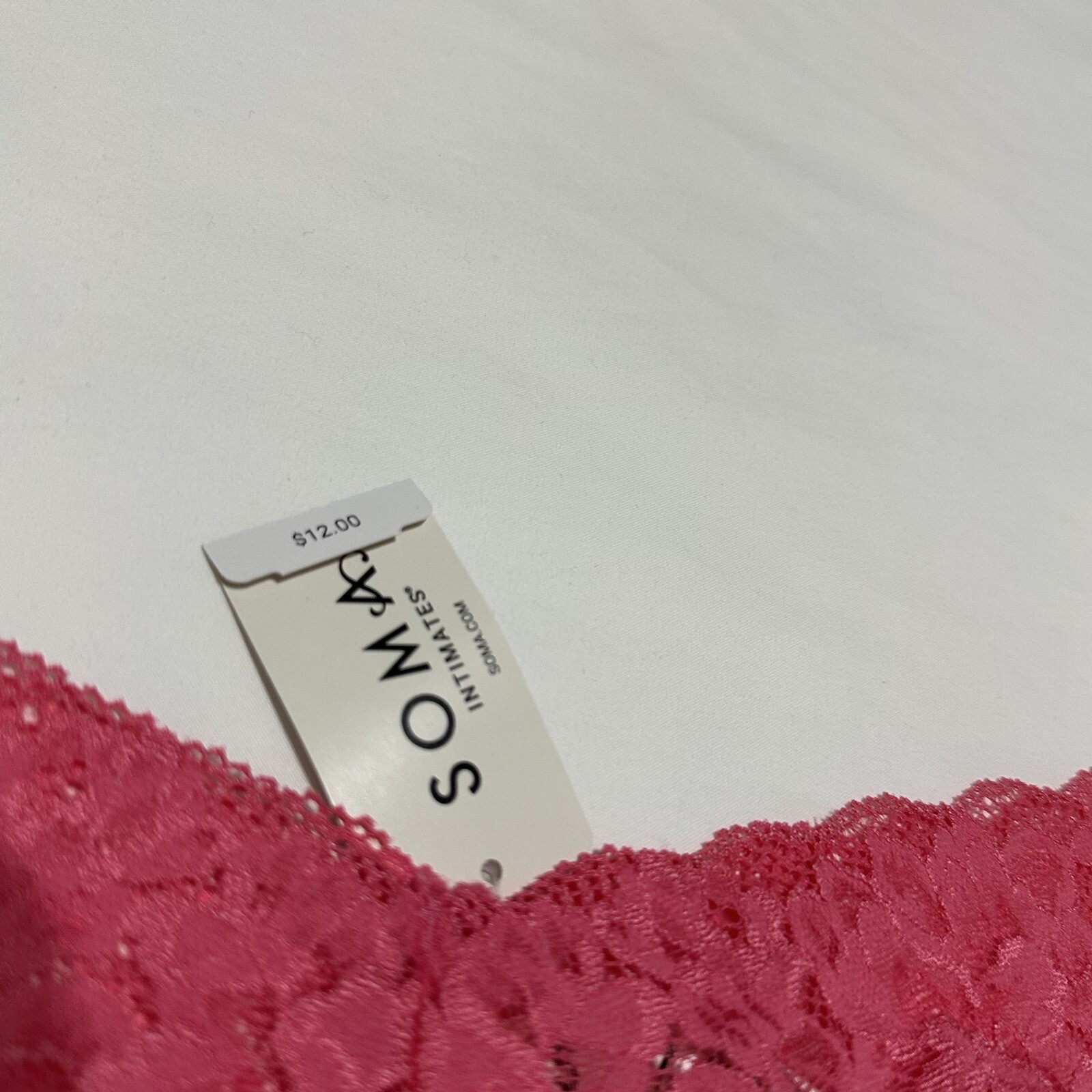 Soma Intimates Positively Pink Signature AOL Thong Panty NWT $12 Sz L Large Lace