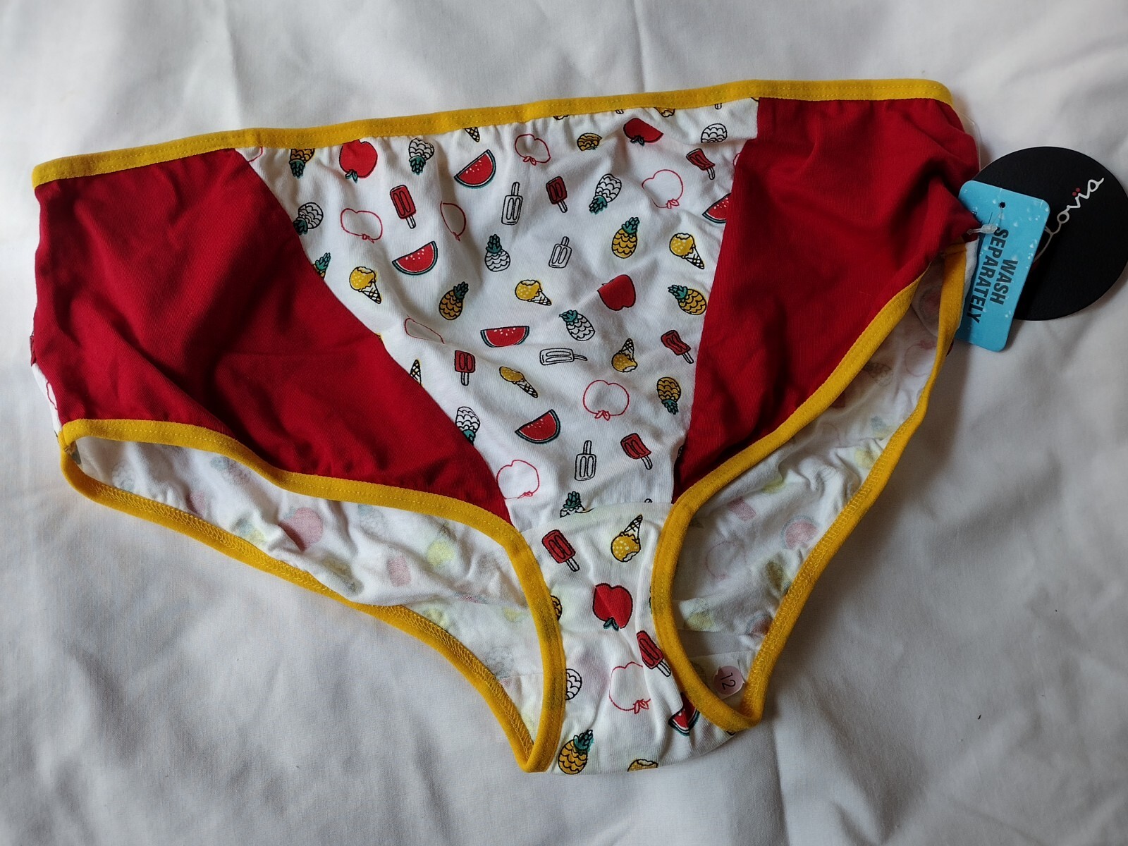 CLOVIA 3XL RED FRUIT PRINT HIPSTER PANTY COTTON SPANDEX NEW WITH TAGS