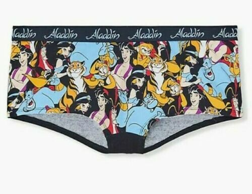 Torrid Disney ALADDIN black & navy cotton boyshort panty NWT 0x 1x 2x 3x plus
