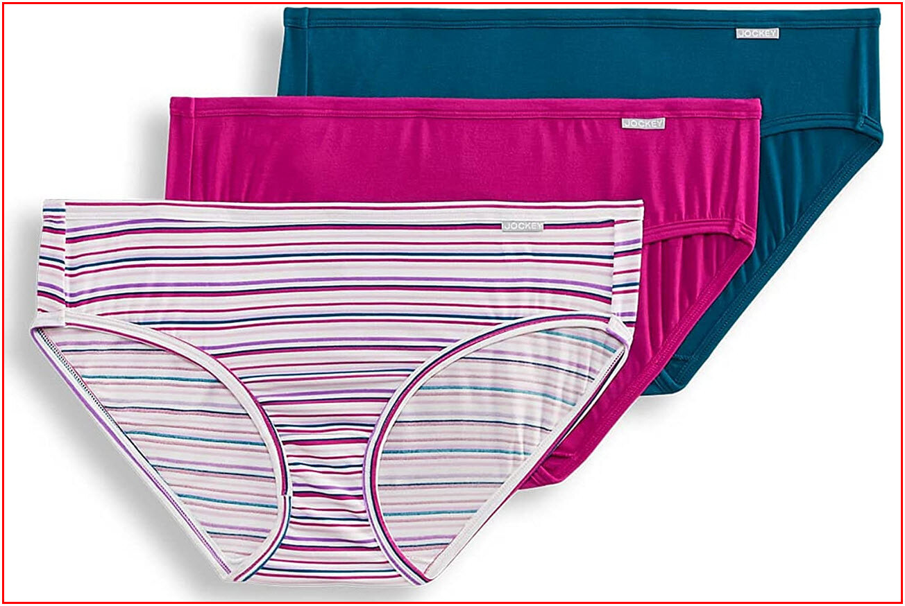 3 Pairs – Jockey Elance Supersoft BIKINI Panties – Green Pink – 9 2XL ❤️NEW❤️