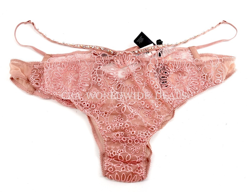 Victoria’s Secret Designer Collection Floral Rhinestones Bling Hipster Cheeky