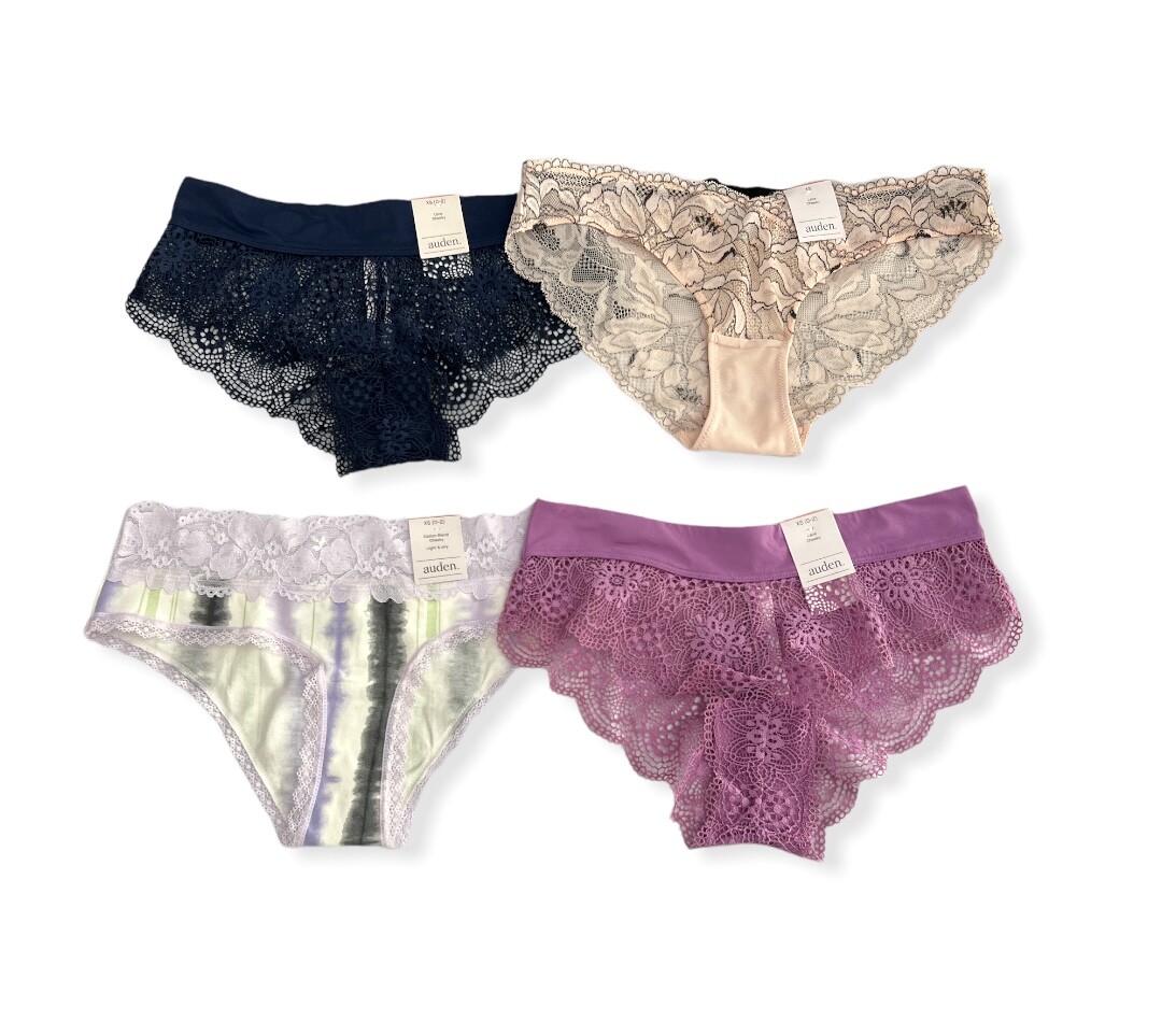 Women’s 4pk Assorted Styles & Colors Underwear – Auden – XS (0-2) – S554
