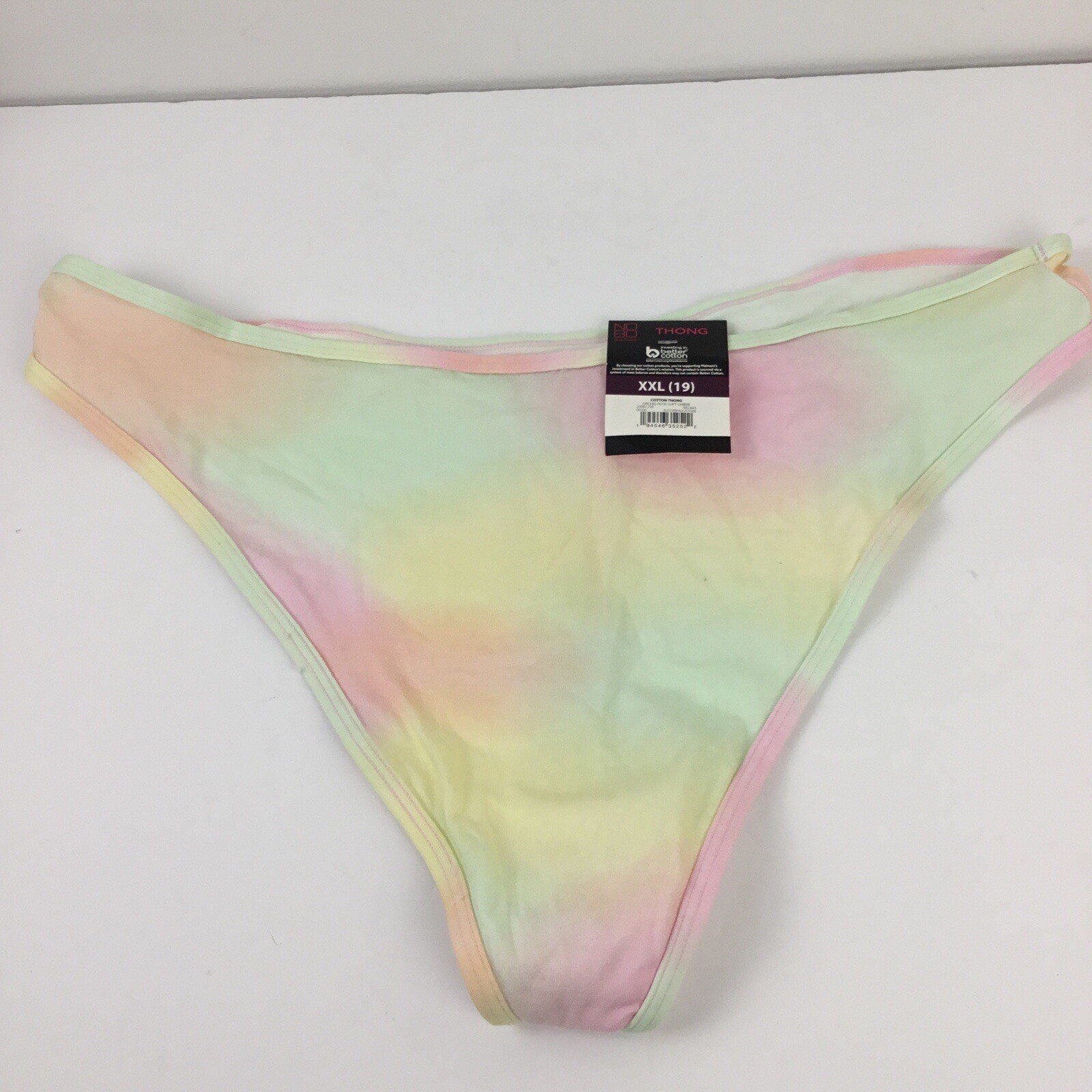 No Boundaries Cotton Thong Women’s Panties Size XXL (19) Pastel Tie Dye NWT