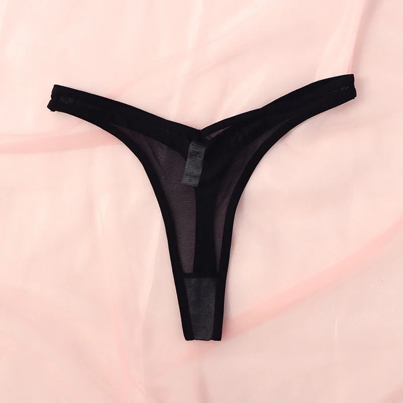 Seamless Thong Panties Mid Rise Women’s Sheer Mesh Soft Breathable Underwear