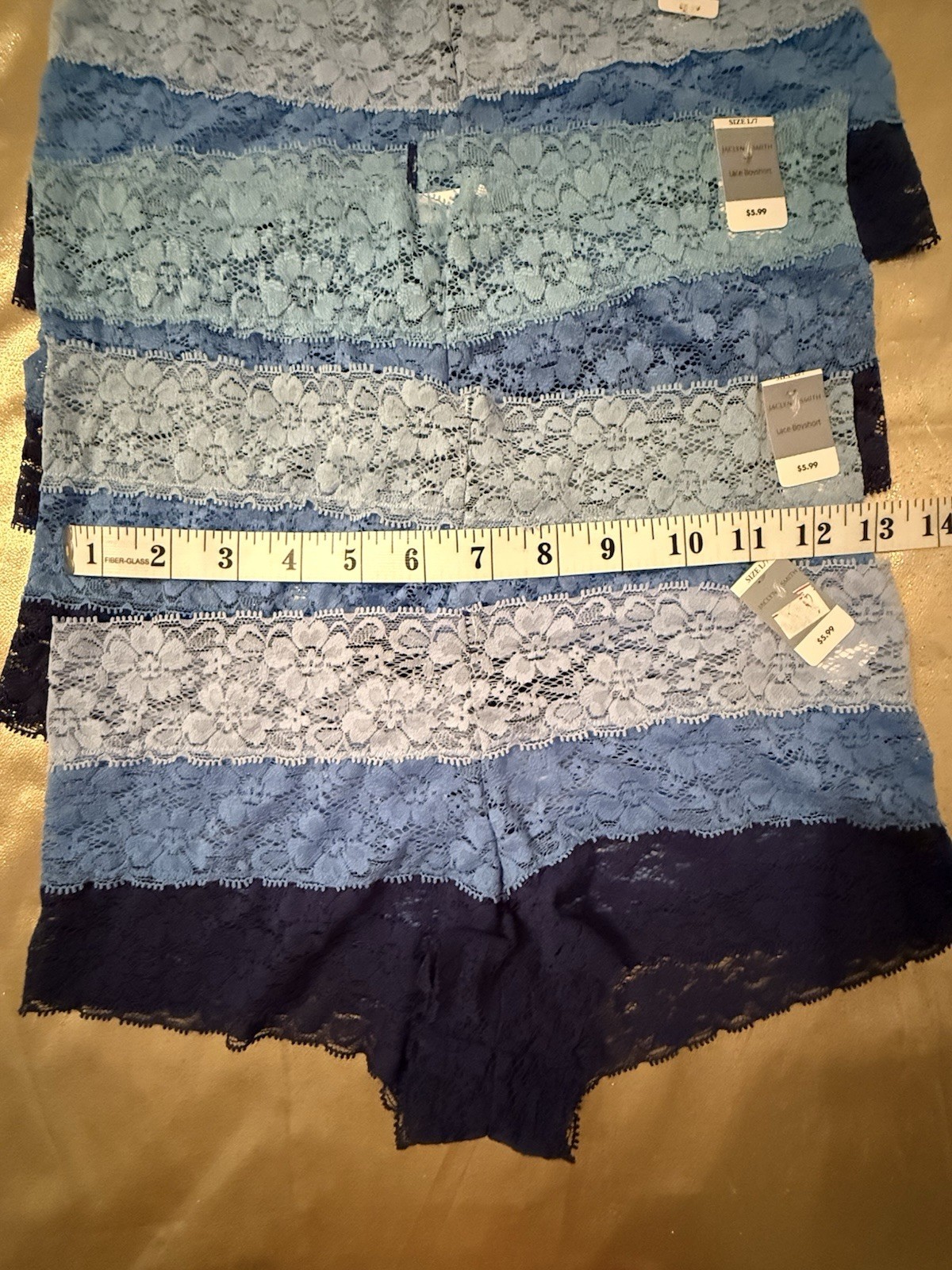 NWT 4 Pack Jaclyn Smith Stretch Lacy Boyshort Panties Colors Shown Size L/7