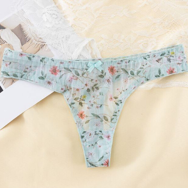 6Packs Lot Sexy Womens Floral Sheer Panties Thong G String Underwear Lingeries