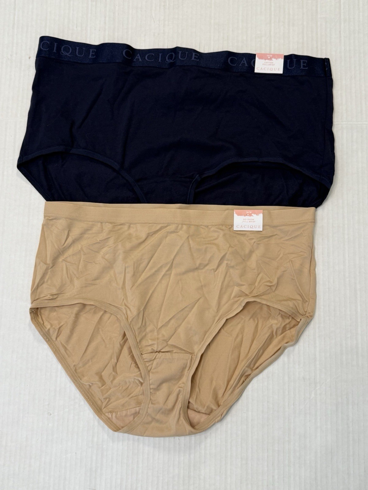 Cacique size 14/16 Full Brief Panty Underwear LOT of 2 pair one is No-Show