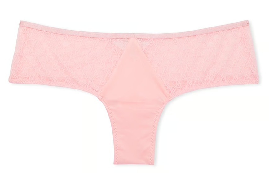 XXL Pink Blossom Satiny Insert LOGO Lace Very Sexy Cheeky Victorias Secret Panty