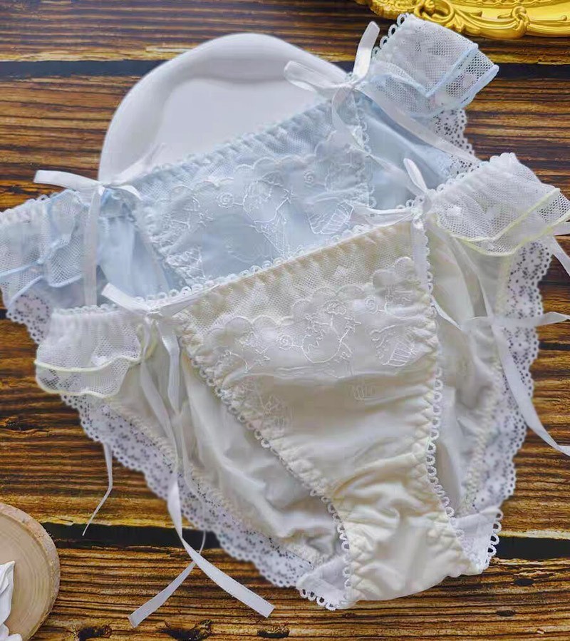 Japanese Lolita Girls Strappy Panties Briefs Bow School Sweet Underpants Panty