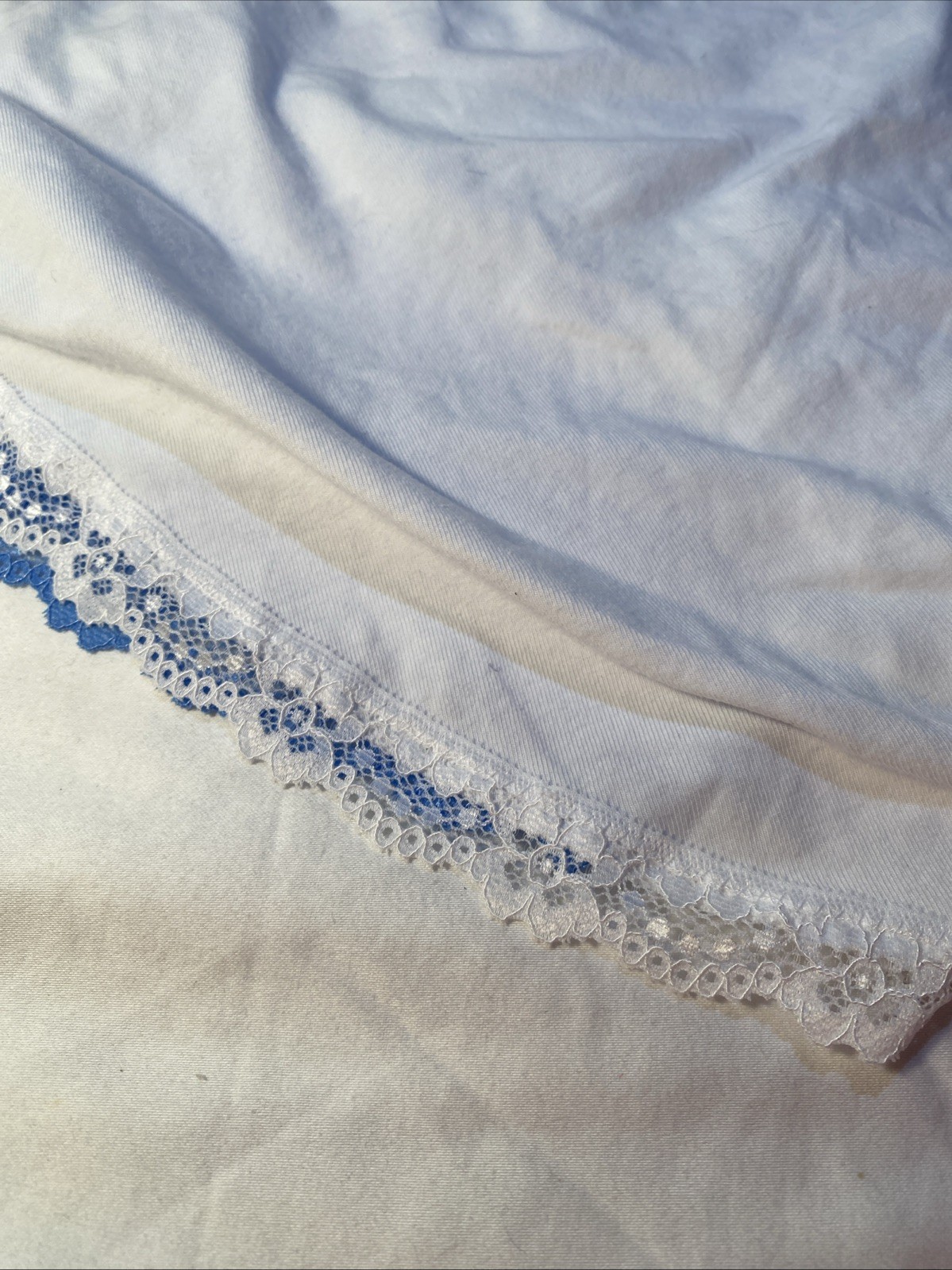 2 Jenni Intimates Lace Trim Hipster Underwear 1 White & 1 Baby Blue New W/Tag