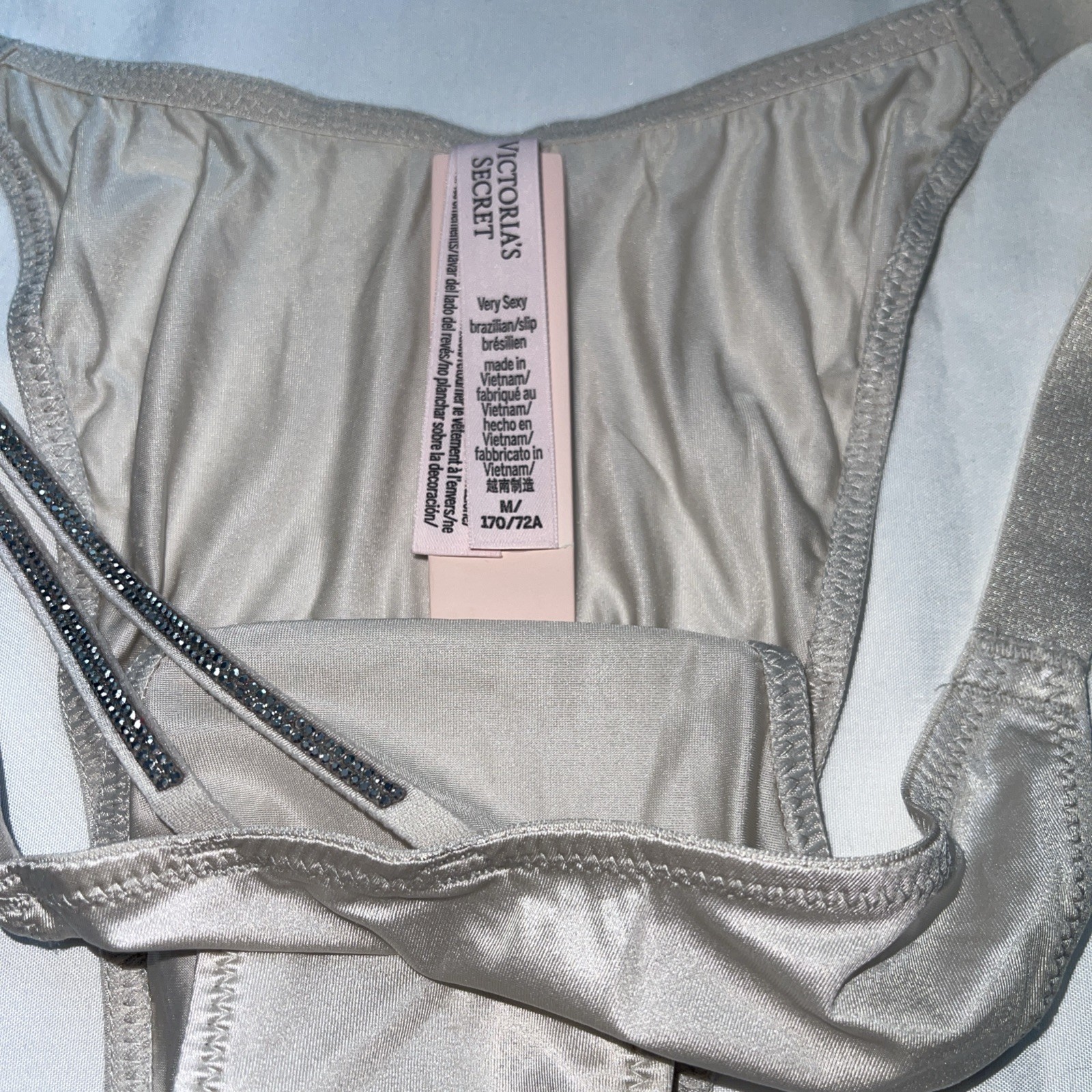 Victoria’s Secret VS Medium Twinkle Bikini Panties White Bundle – Lot Of 2