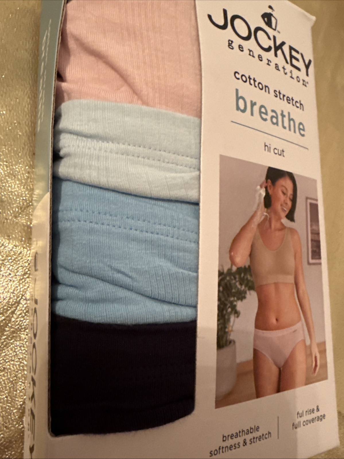 NWT Jockey 4 Pack Soft Cotton Stretch Full Coverage Hi-Cut Panties Size XXL