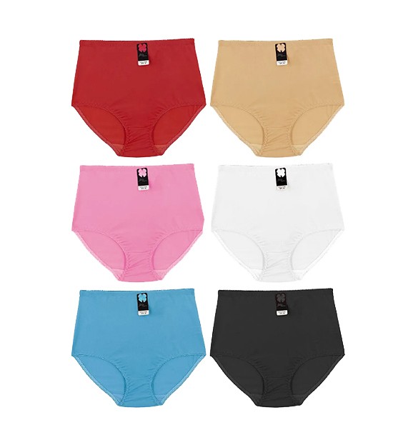 Women’s Solid Color Stretch Panties Elastic Waist Multicolor 12 Pack of Briefs