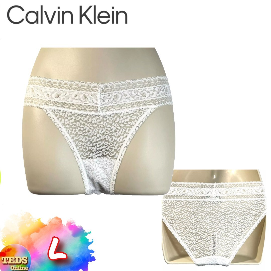 NWT Calvin Klein Women’s L Lace Bikini QD3551 White
