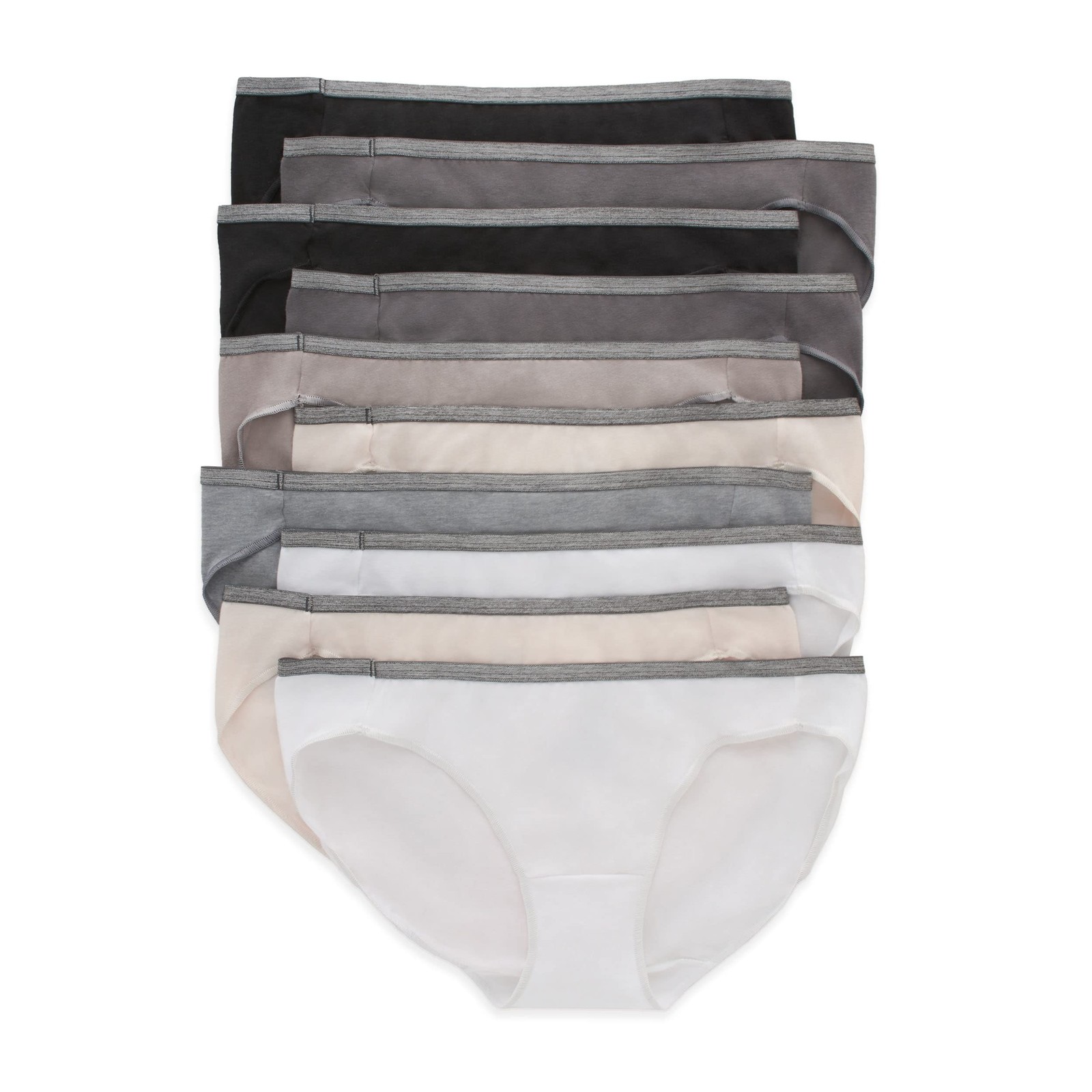 Hanes Women’s Breathable Cotton Stretch Bikini Panties 10-Pack Multicolor 9/XL