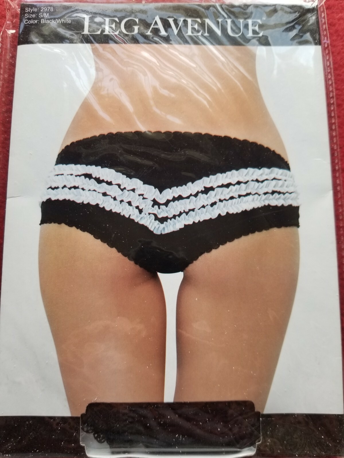 Leg Avenue Contrast Ruffle Back Panty Size S/M