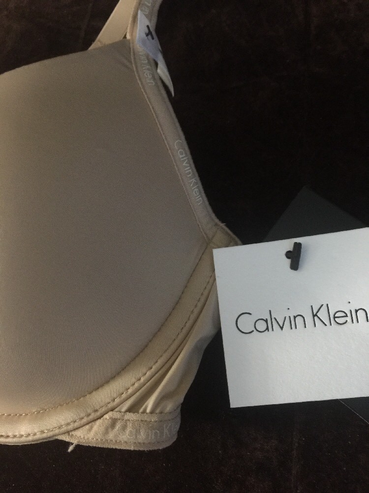 NWT Calvin Klein Womens DEMI UNDERWIRE SAND DUNE BEIGE Sz 34A $38