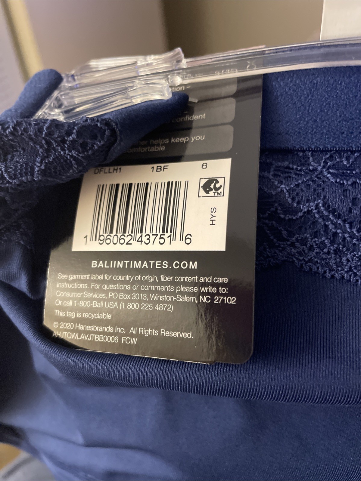 Bali Hi Cut Panties Women’s M/6 Light Leak & Period Protection Blue DFLLH1