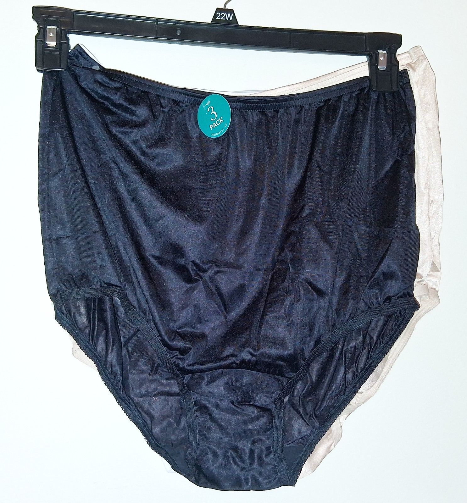 Vanity Fair Perfectly Yours Ravissant Nylon Briefs Panty Size 7 BLK WHT Nude NWT