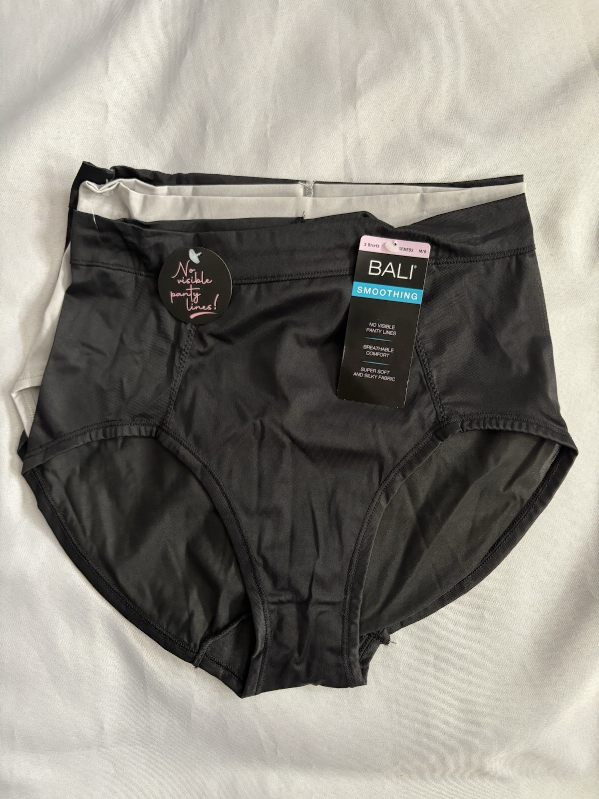 NEW Bali One Smooth U Ultra Light Hi-Cut Panty Nylon 3 Pair DFMEH3 Size Medium