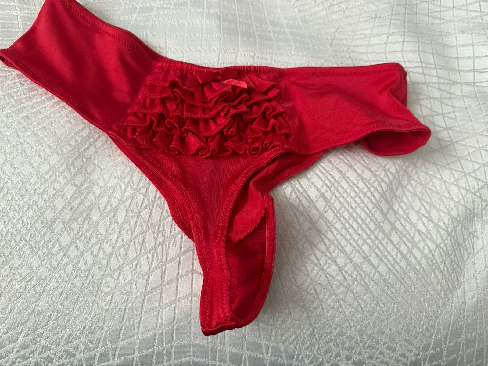 Victoria’s Secret Red Back Ruffle Thong