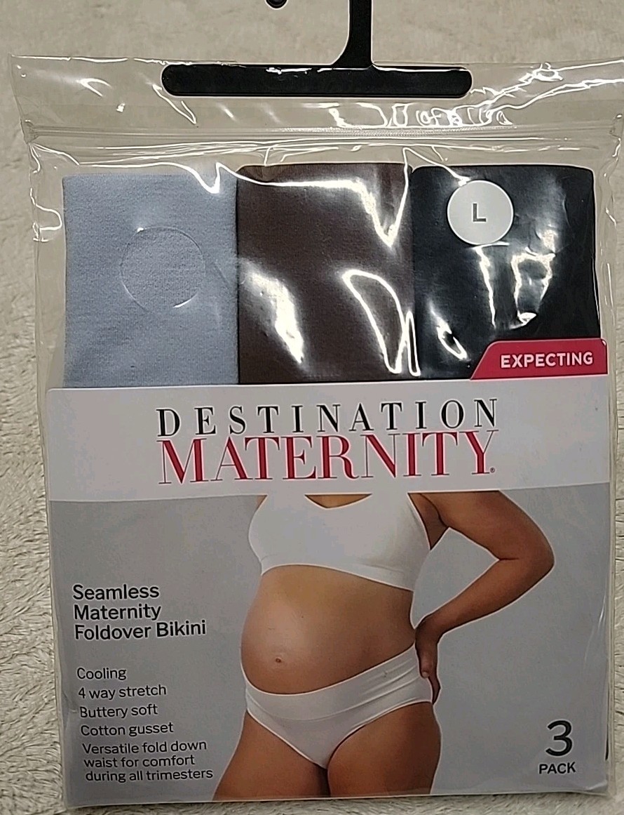 New Destination Maternity 3-Pack Seamless Foldover Bikini Panties Size Large