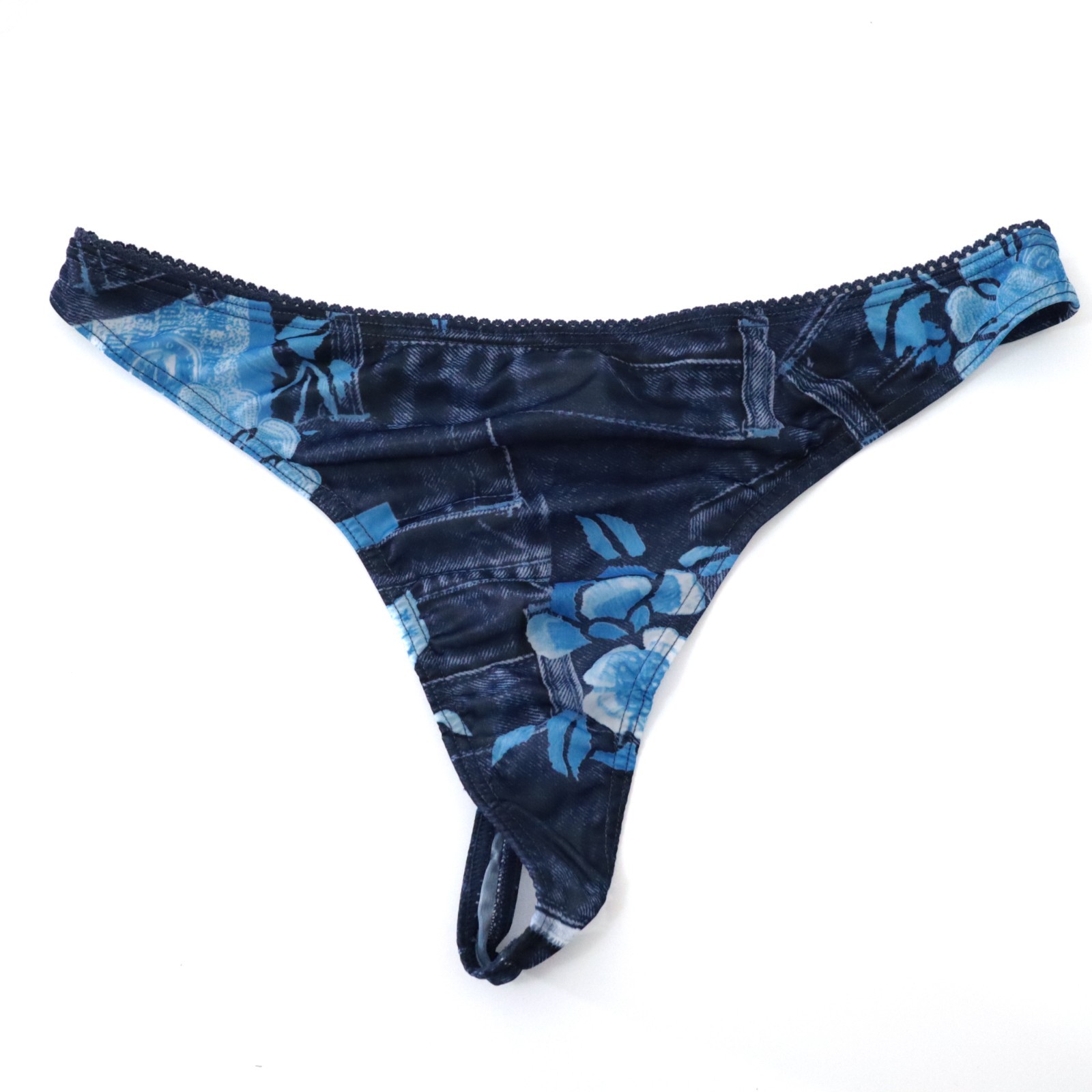 NEW Unbranded TRUE VTG 90s Y2K Silky High Cut Silky Thong Panty LARGE