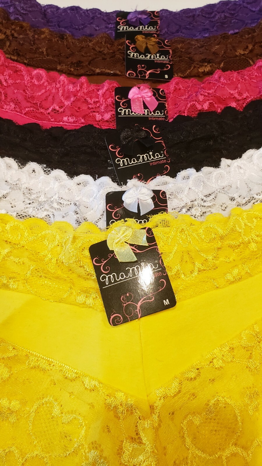 Lot of 3 Mamia Women Sexy Lace Cotton And Spandex Boy-shorts Panties Underwear