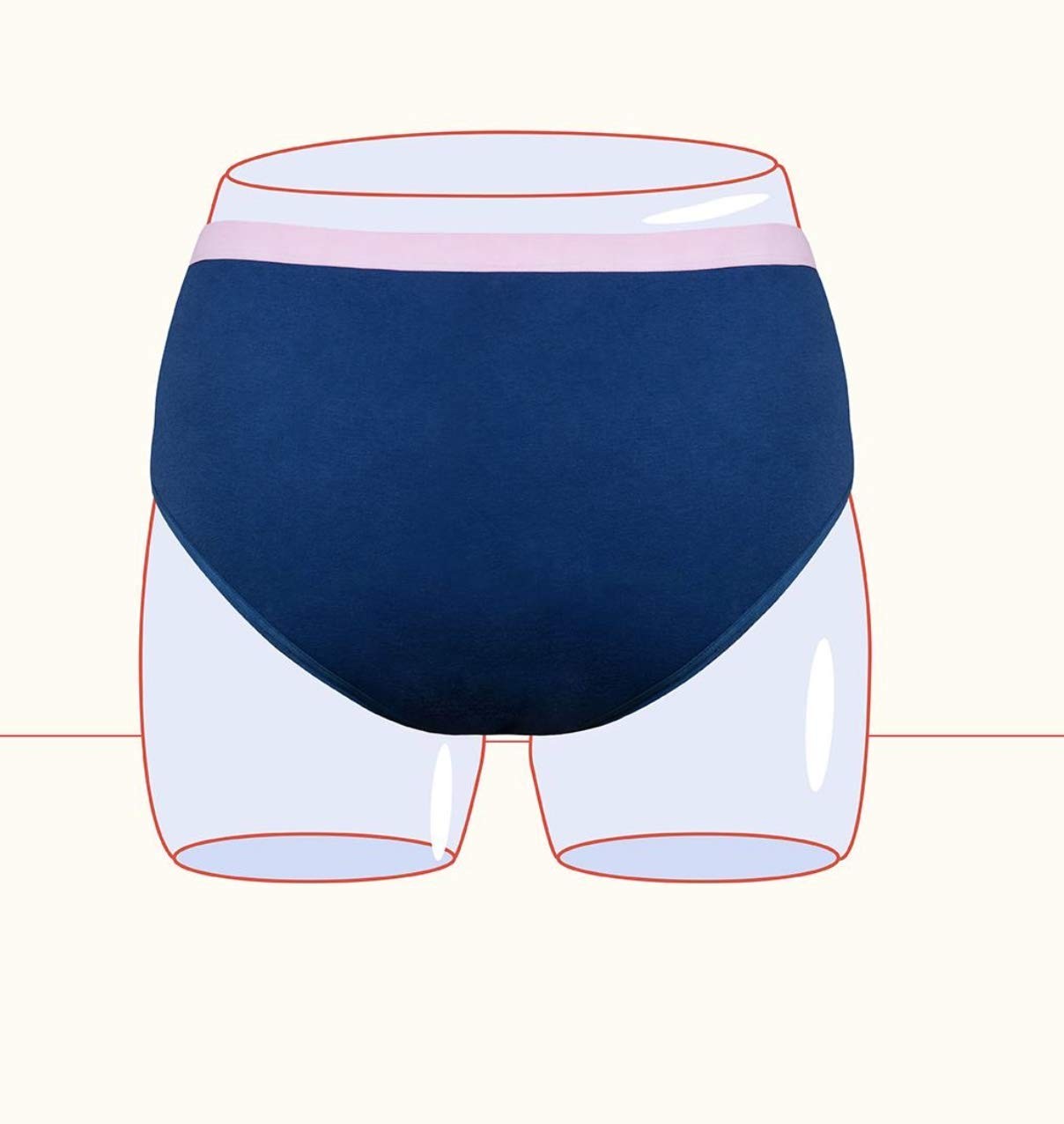 Thinx BTWN) Teen Period Underwear – Brief Panties, 9/10 – Super Absorbency Blue