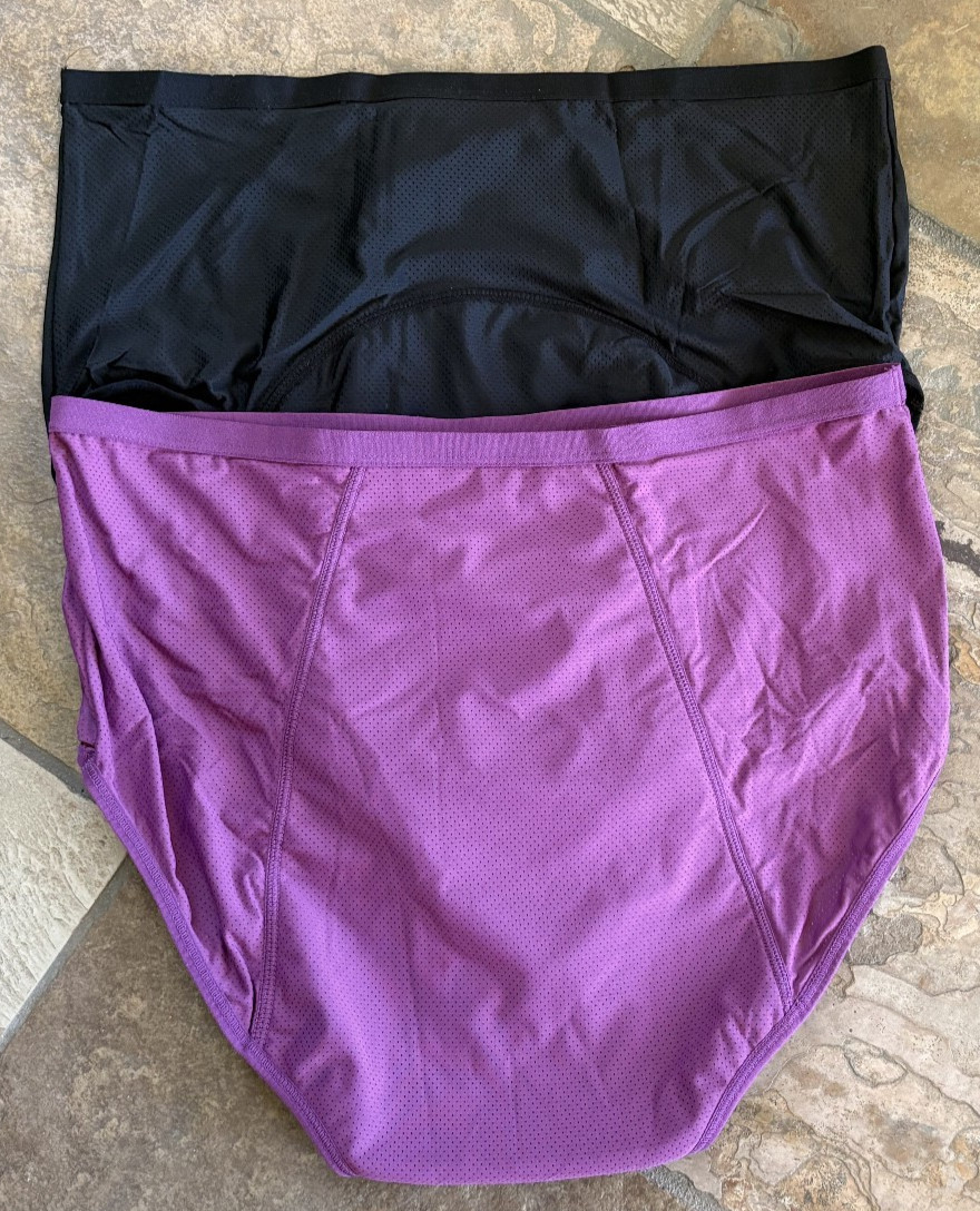 EVERDRIES Lot of 2 9/2XL Black Purple Leakproof Incontinence Brief Panties NEW