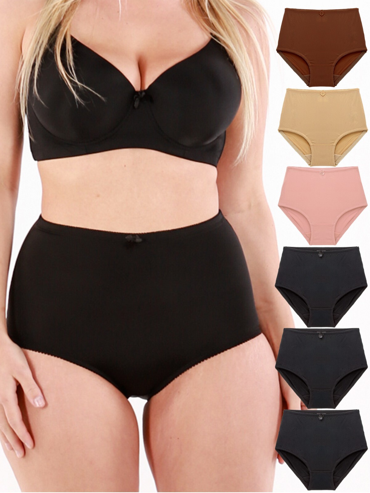 Barbra Women’s Multi-Pack High Waist Cool Feel Brief Underwear Panties Small-5XL