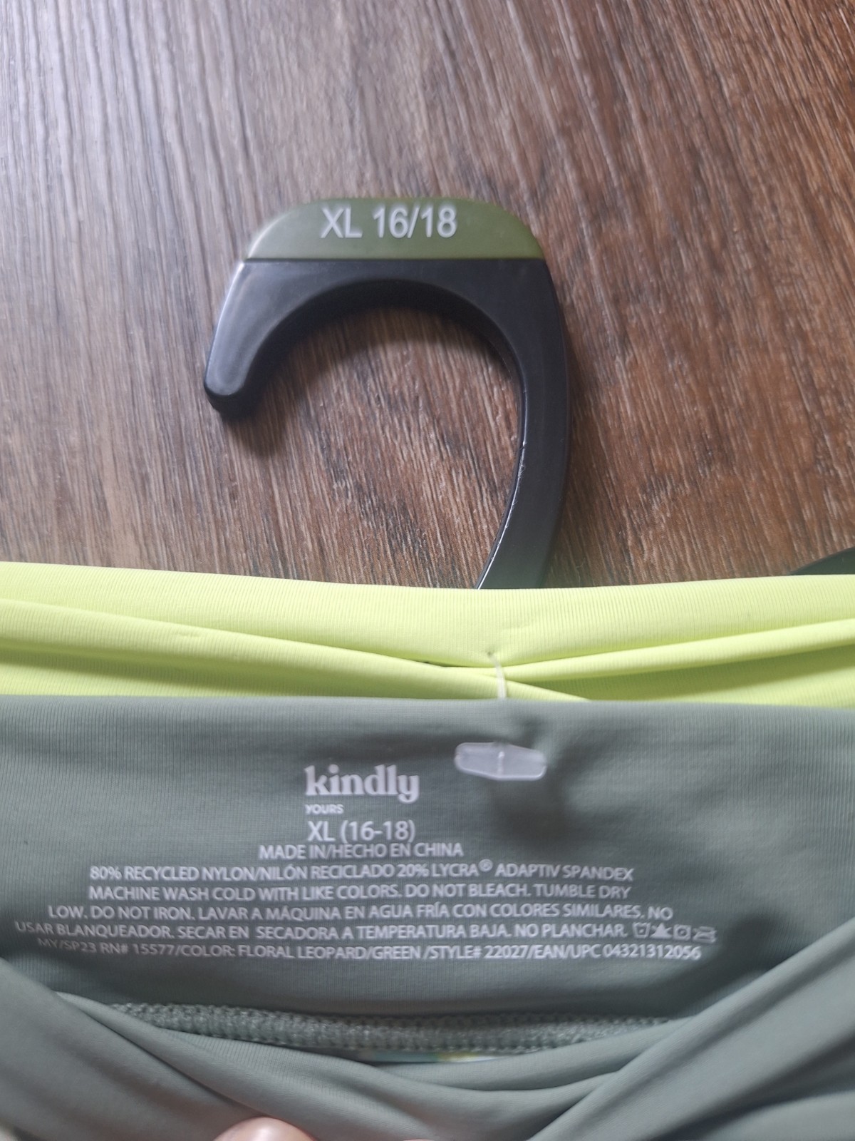 KINDLY YOURS WOMENS COMFY THONG UNDERWEAR SIZE XL 16/18 GREEN- FLOWER- 2 PK- NEW
