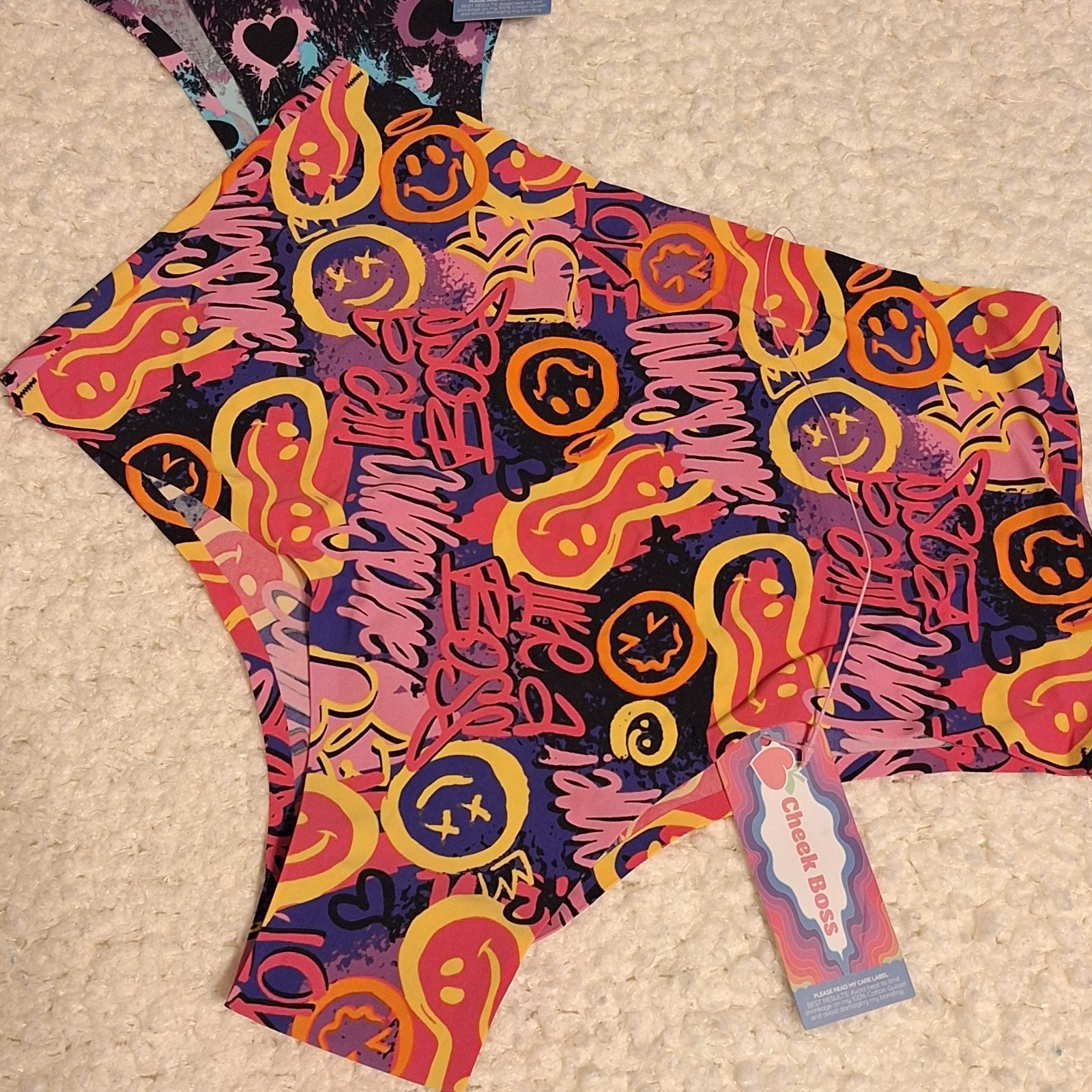 NWT Lot of 2 High Waisted Cheek Boss Womens Underwear Size M Panties Hearts