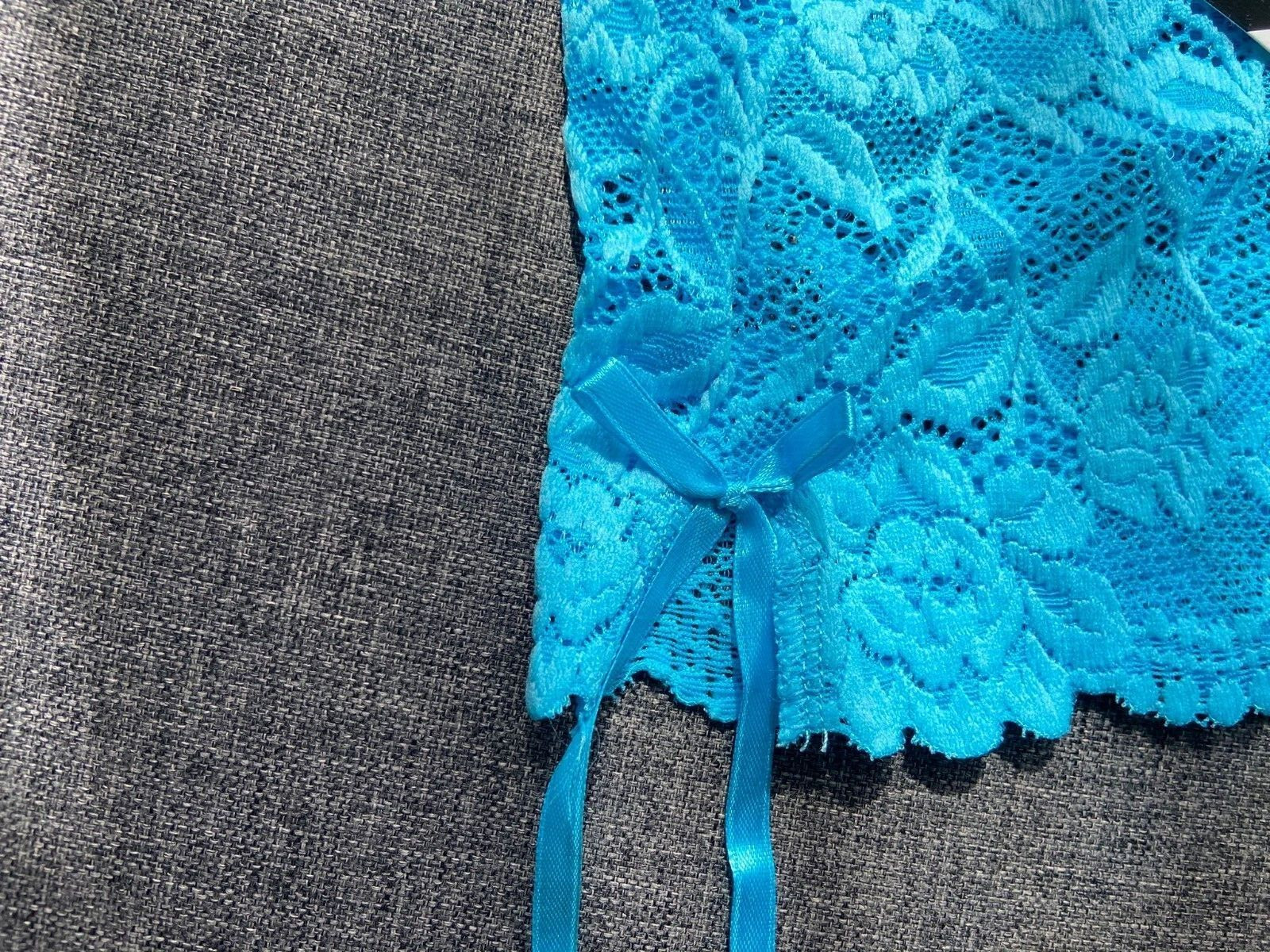 Ladies sexy blue lace french shorts boxers panties underwear lingerie size 10