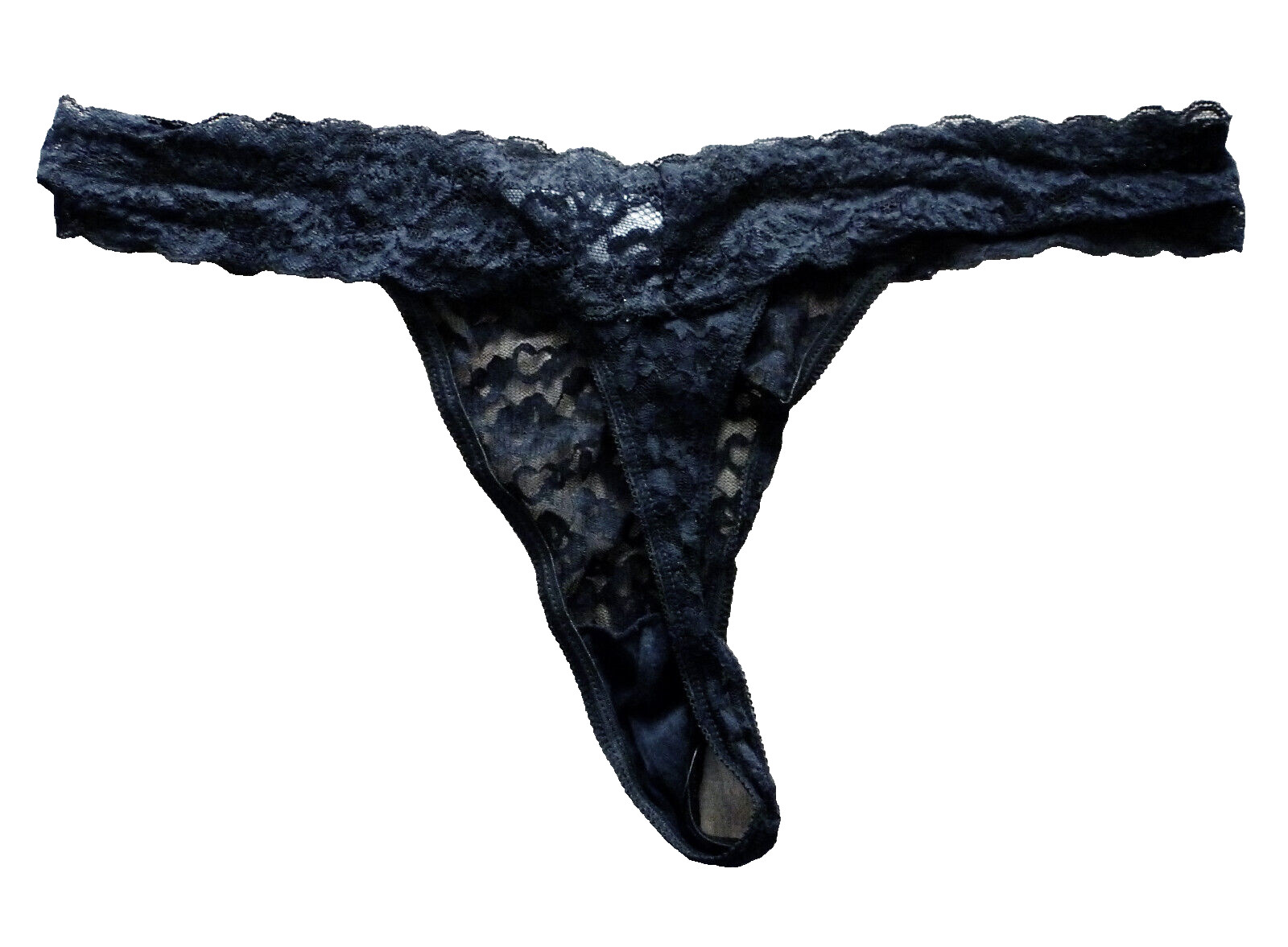 SEXY!!! SIMPLY STYLED SHEER BLACK STRETCH LACE BIKINI TANGA PANTIES XL NWOT