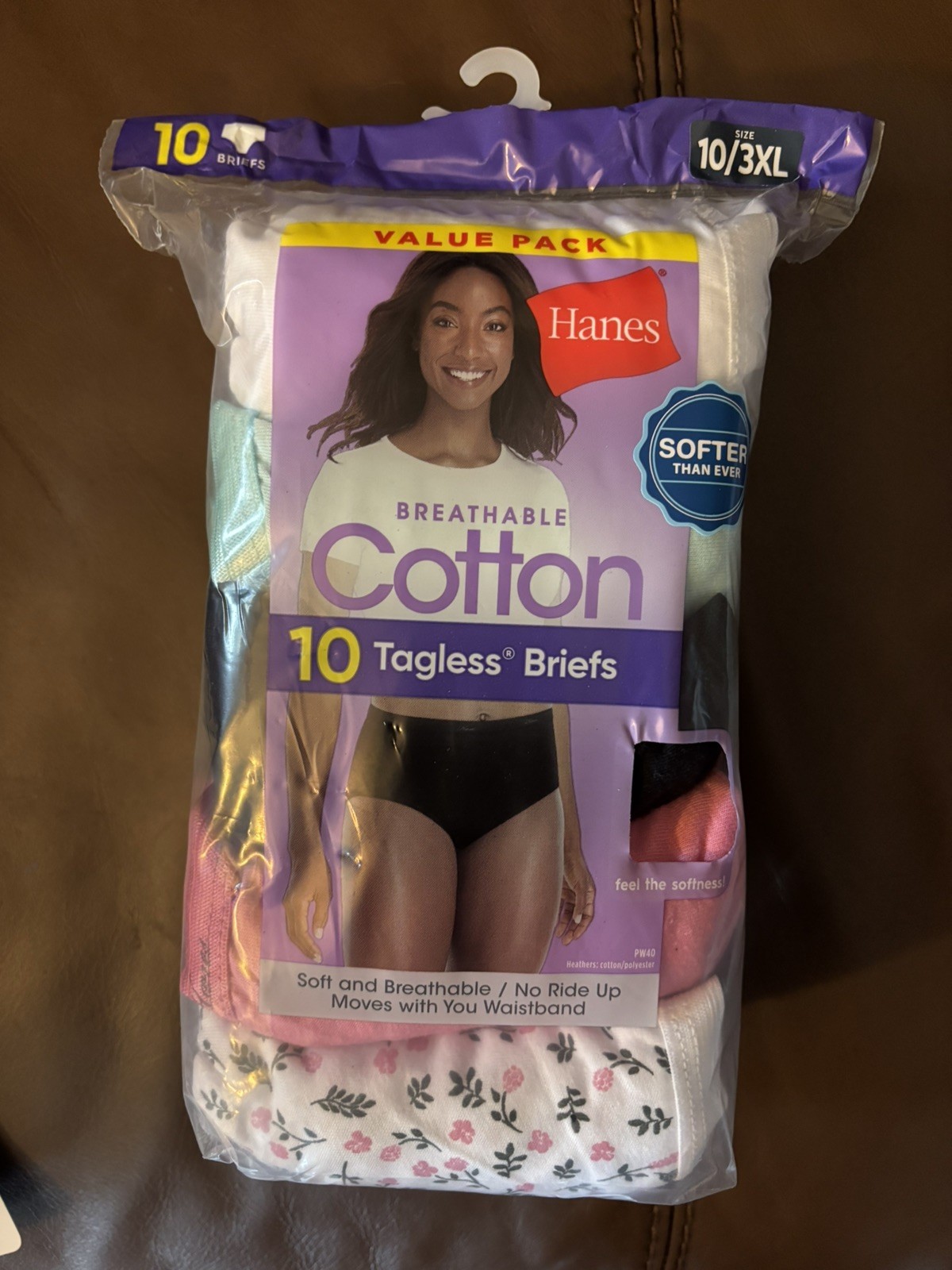 Hanes Women Size 10 3XL Breathable Cotton Brief Underwear 10 Pack Assorted NEW