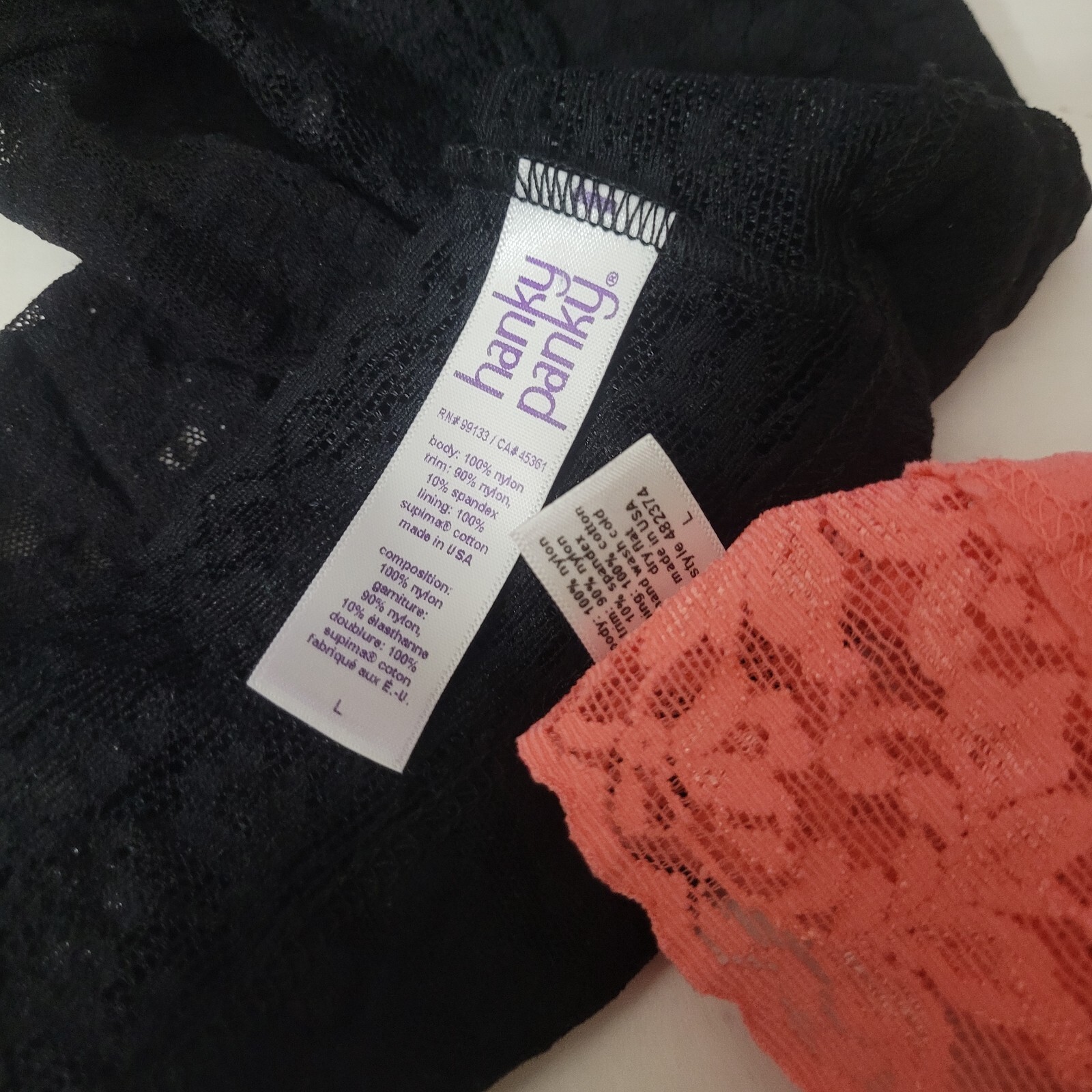 HANKY PANKY SIGNATURE LACE VIKINI PANTIES PACK OF 2 ASSORTED COLORS SIZE L.