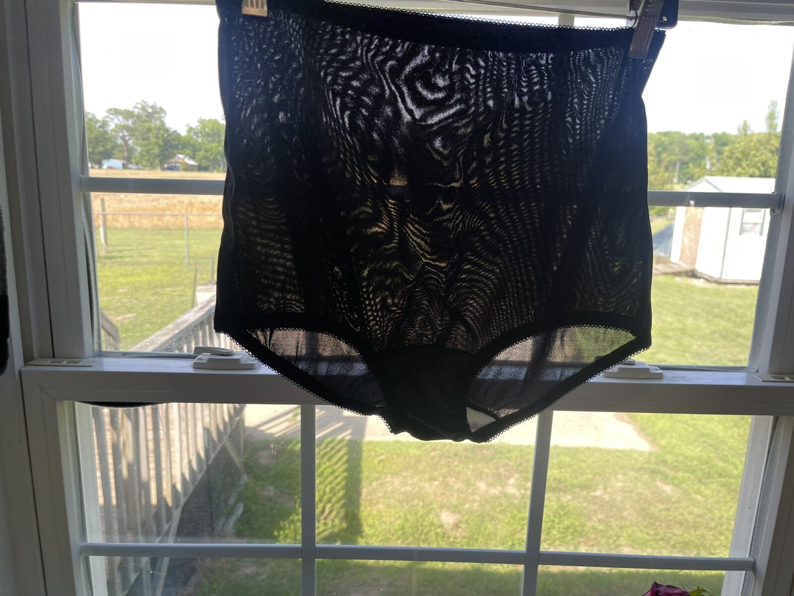 ✅Vtg ✅Nylon Panties ✅Granny High Waisted ✅Cotton Crotch ✅Black ✅Sz 36 ✅Silky