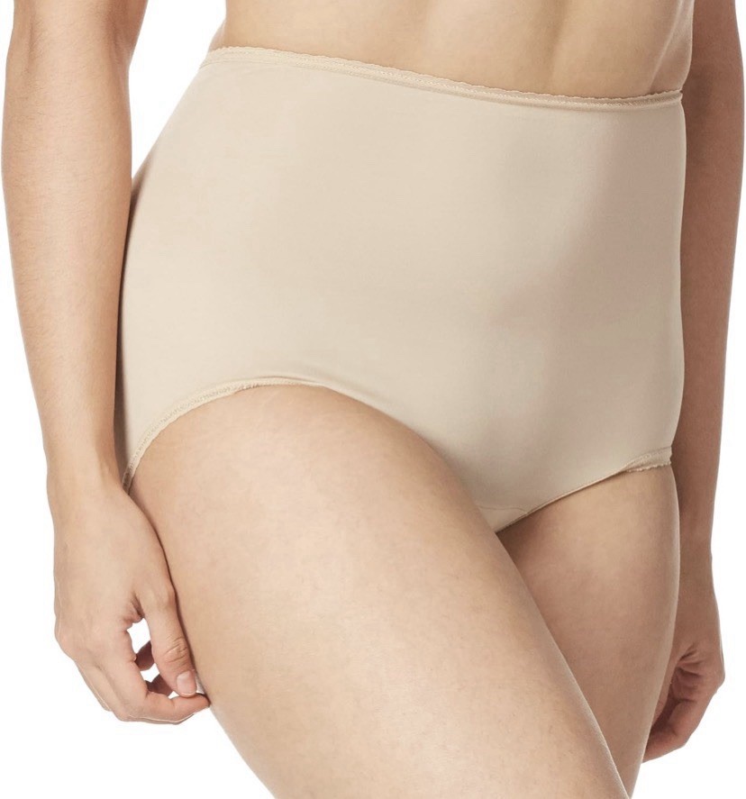 Bali Skimp Skamp Brief Panty Womens Coverage Spandex Cotton Liner Size L