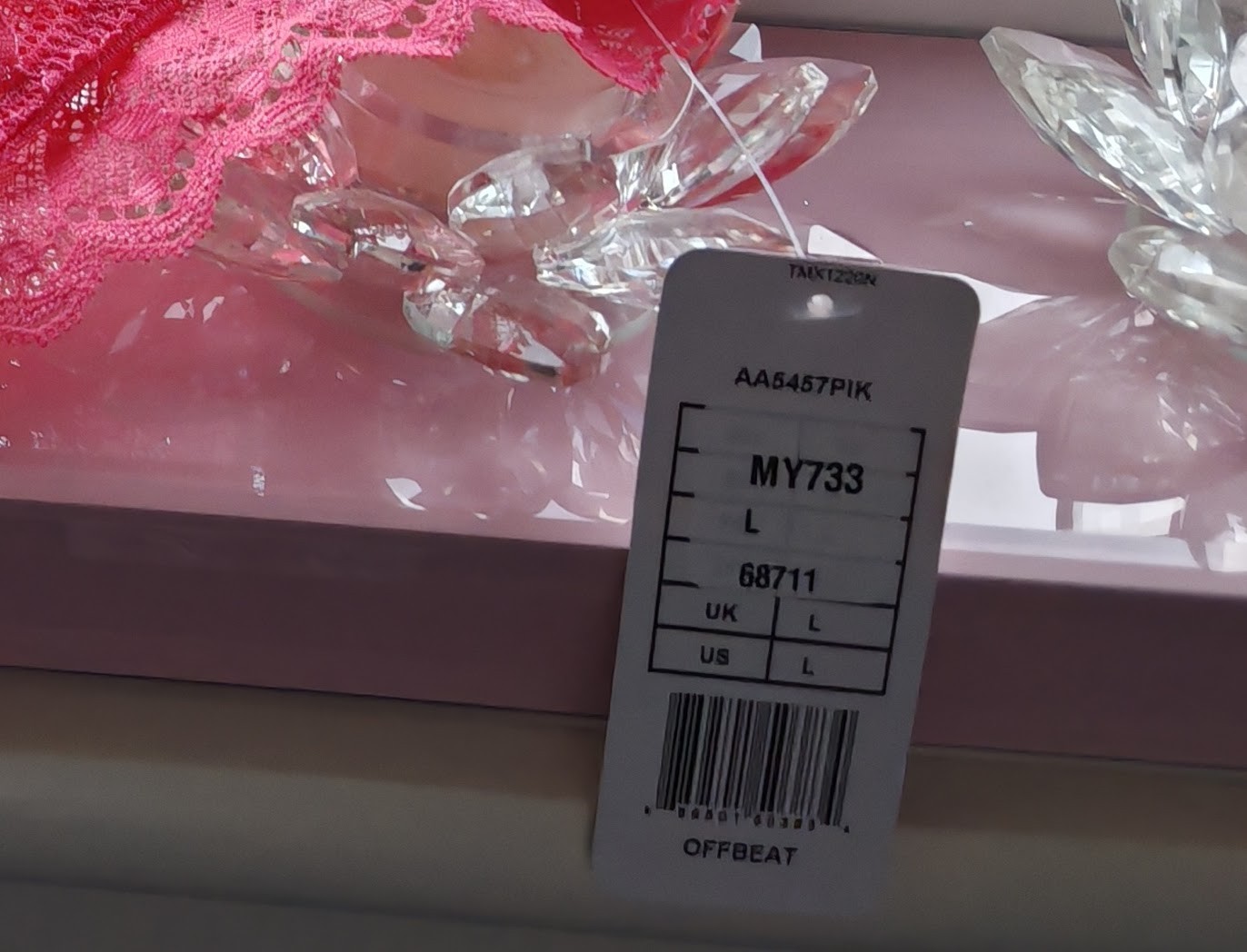 Freya Offbeat Bright Pink Lacey Brazilian Brief Size Large Or UK 14