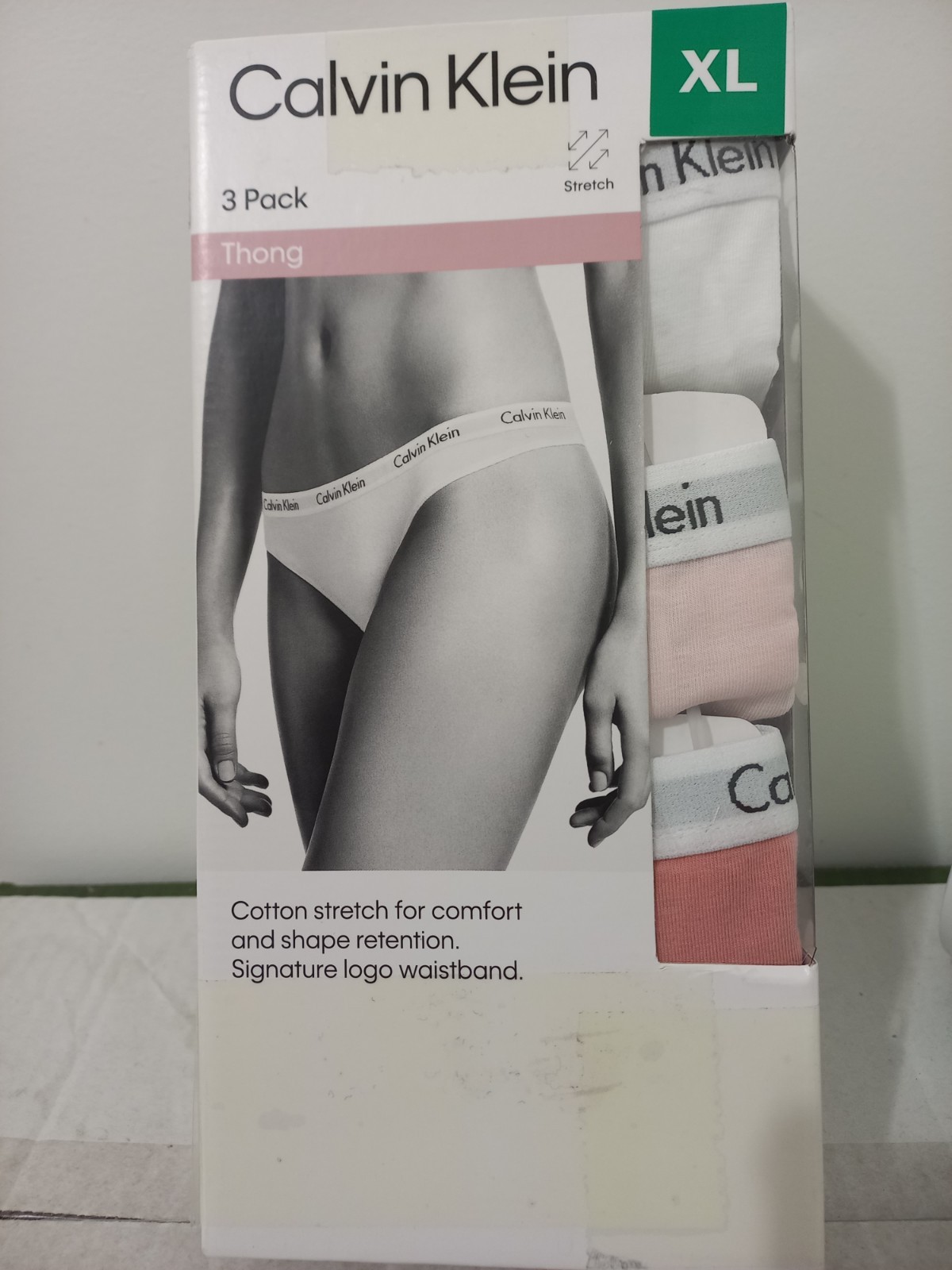 NEW Calvin Klein Women’s 3-Pack Cotton Stretch Thong | Size XL | FREE POST