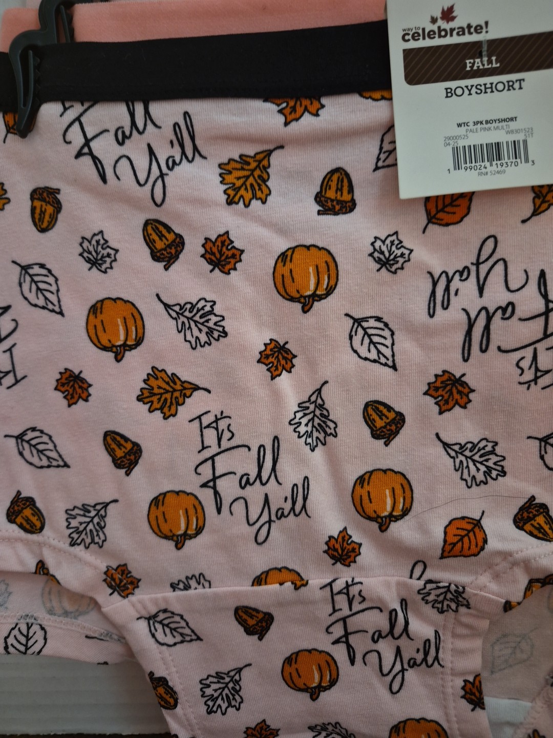 Fall Themed Women’s Boyshorts 3-Pack Size Large 12-14 New!