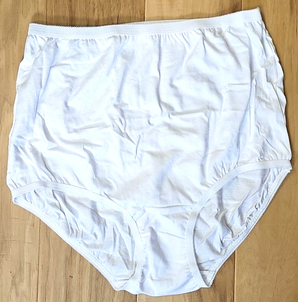 Vanity Fair Cotton Briefs Size 6/M White 15318 Perfectly Yours Ravissant NWOT